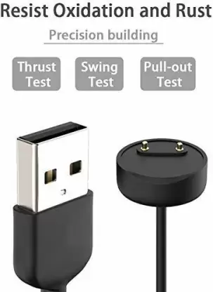 Magnetic Charging Cable 0.5 m Magnetic USB Charger For Mi Band5, Mi Band 6  (Compatible with Mi Band 5, Mi Band 6, Black, One Cable)